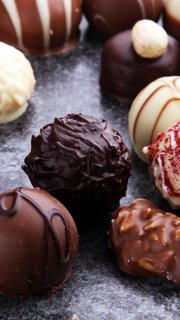 a lot of variety chocolate pralines, belgian confectionery gourmet chocolate